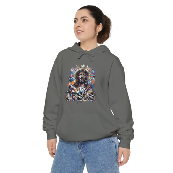Jesus Portrait Hoodie — Colorful Faith Graphic Pullover